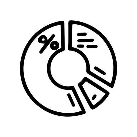donut chart line vector doodle simple iconのイラスト素材