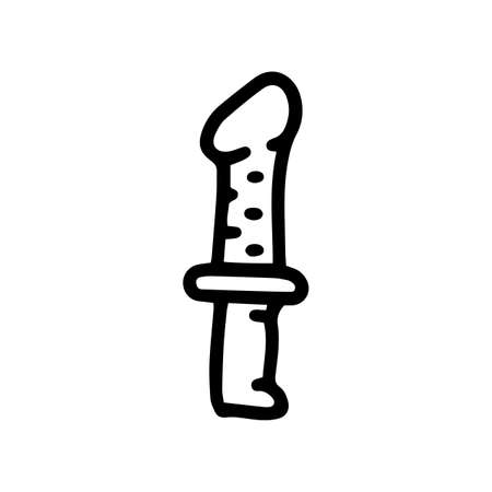 dildo with handle line vector doodle simple iconのイラスト素材