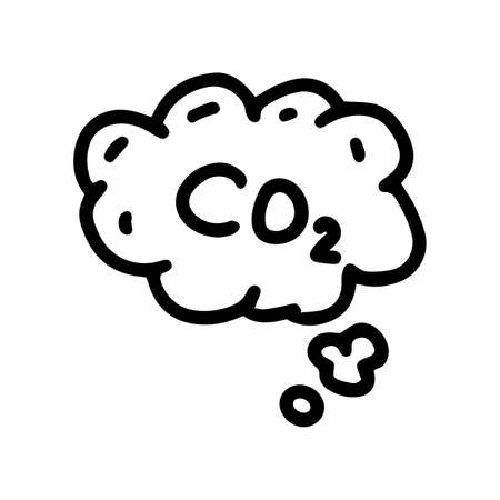 co2 cloud line vector doodle simple iconのイラスト素材