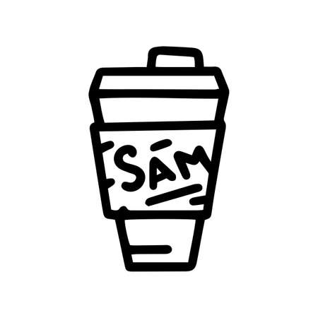 disposable coffee cup line vector doodle simple iconのイラスト素材
