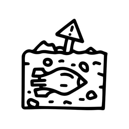 military pollution line vector doodle simple iconのイラスト素材