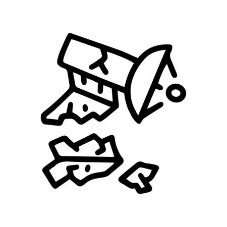 space debris line vector doodle simple iconのイラスト素材