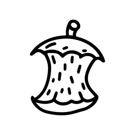 organic waste line vector doodle simple iconのイラスト素材