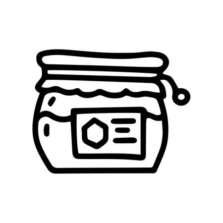 honey jar line vector doodle simple iconのイラスト素材