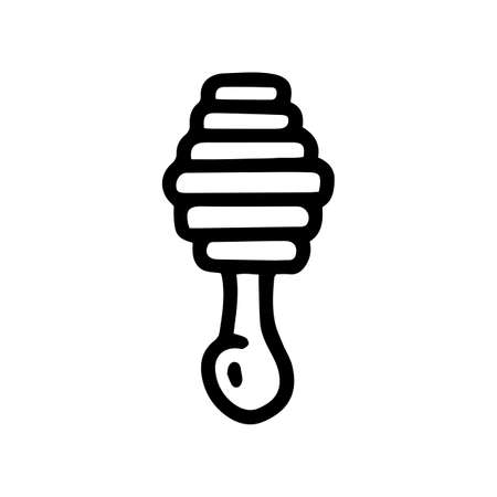 wooden honey stick line vector doodle simple iconのイラスト素材