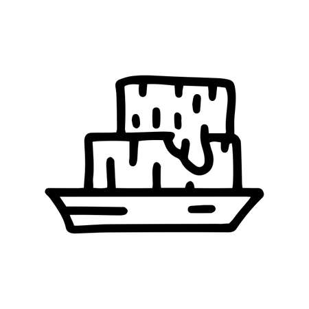 honeycomb honey line vector doodle simple iconのイラスト素材