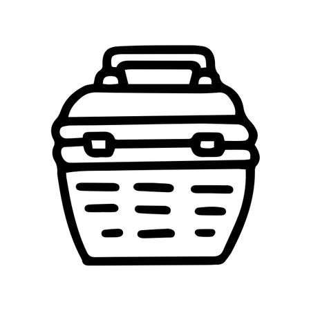 pet carrier line vector doodle simple iconのイラスト素材