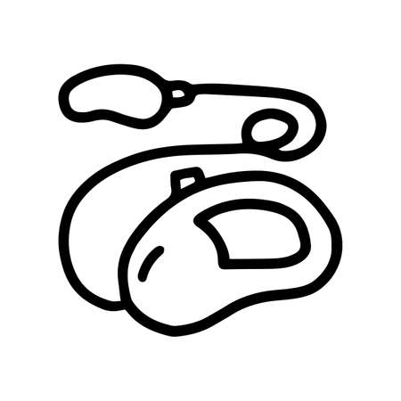 retractable leash line vector doodle simple iconのイラスト素材