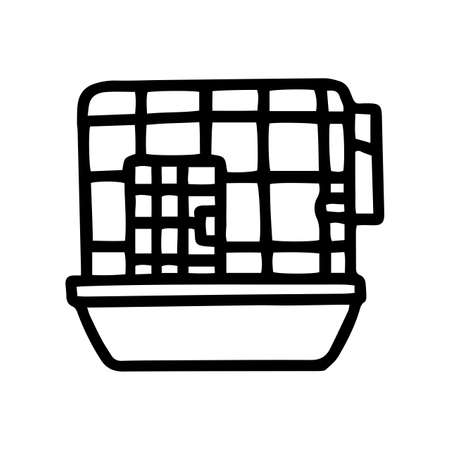 rodent cage line vector doodle simple iconのイラスト素材