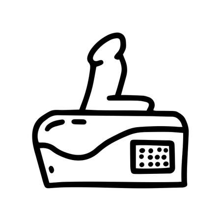 sex machine line vector doodle simple iconのイラスト素材