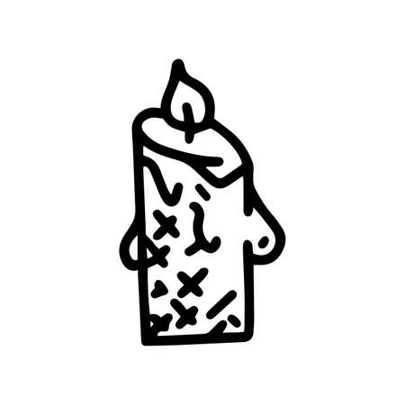 beeswax candle line vector doodle simple iconのイラスト素材