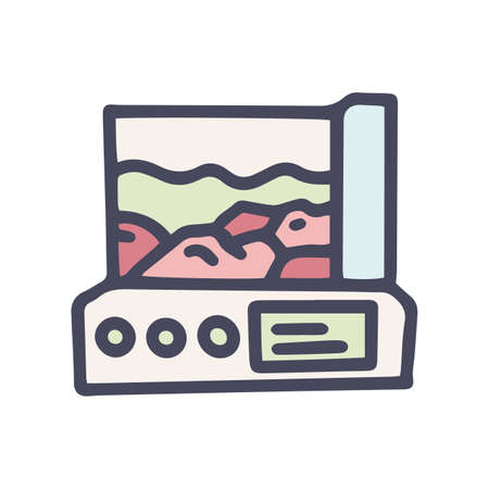 vacuum meat marinator color vector doodle simple iconのイラスト素材