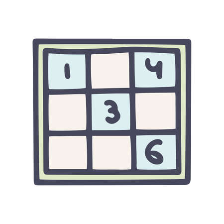 Sudoku color vector doodle simple icon designのイラスト素材