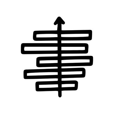 bar chart line vector doodle simple iconのイラスト素材