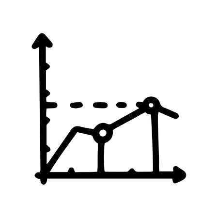 rising line graph line vector doodle simple iconのイラスト素材
