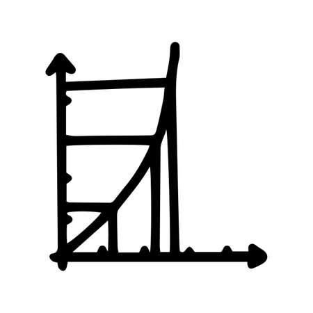 exponential graph line vector doodle simple iconのイラスト素材