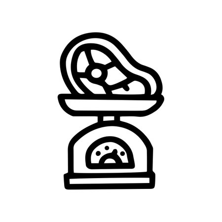 meat on scales line vector doodle simple iconのイラスト素材