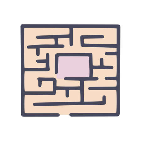 maze puzzle color vector doodle simple iconのイラスト素材