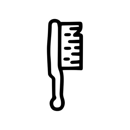 Outline bee brush black line vector doodle icon for web design and presentation isolated on backgroundのイラスト素材