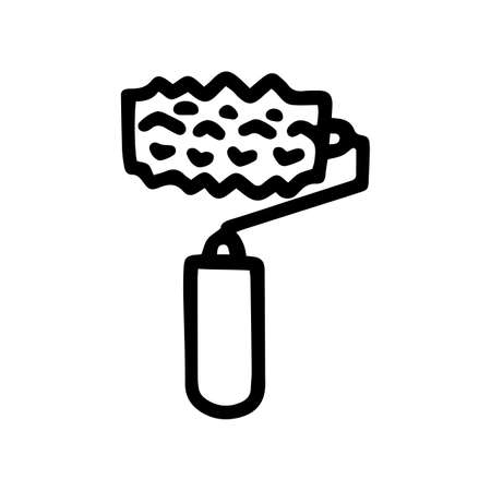 Outline honeycomb roller black line vector doodle icon for web design and presentation isolated on backgroundのイラスト素材