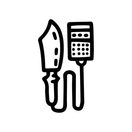 Outline uncapping knife black line vector doodle icon for web design and presentation isolated on backgroundのイラスト素材