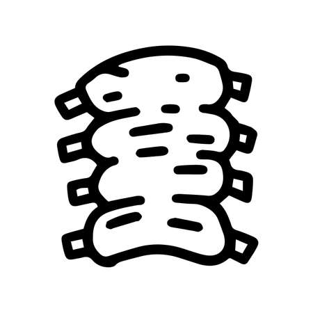 Outline raw ribs black line vector doodle icon for web design and presentation isolated on backgroundのイラスト素材