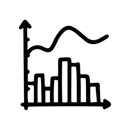 combination chart line vector doodle simple iconのイラスト素材