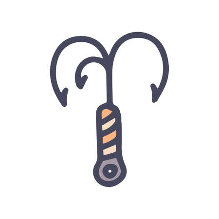 grappling hook color vector doodle simple iconのイラスト素材