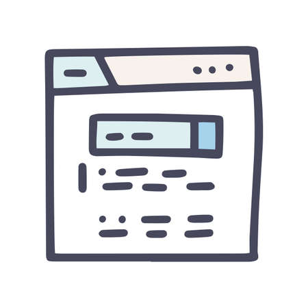 search page color vector doodle simple iconのイラスト素材