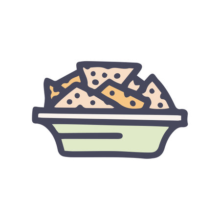 nachos color vector doodle simple icon designのイラスト素材