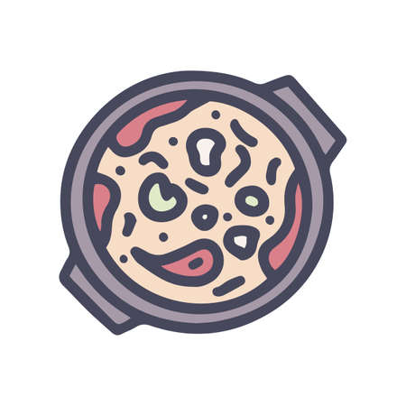 mexican stir fry color vector doodle simple iconのイラスト素材