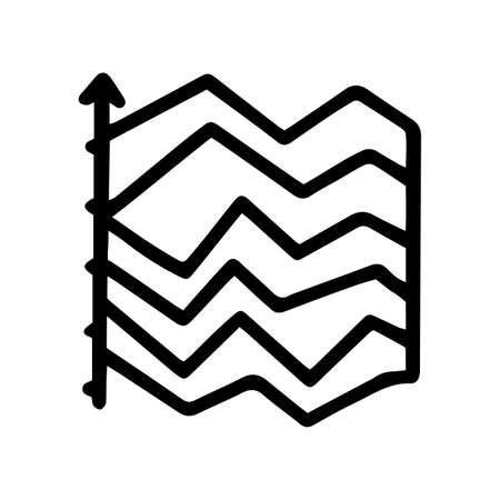 streamgraph line vector doodle simple icon designのイラスト素材