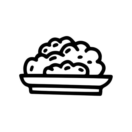 minced meat line vector doodle simple iconのイラスト素材