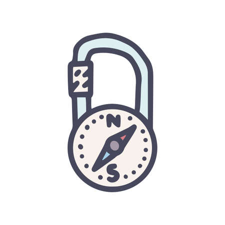 fast hanging compass color vector doodle simple iconのイラスト素材