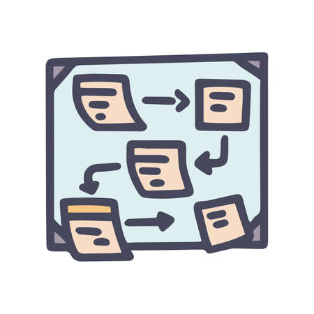 content planner color vector doodle simple iconのイラスト素材
