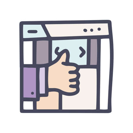 website evaluation color vector doodle simple iconのイラスト素材