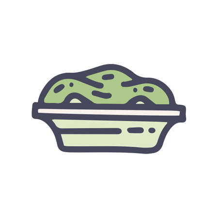 guacamole color vector doodle simple icon designのイラスト素材