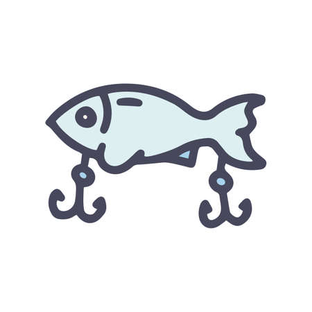 fishing wobbler color vector doodle simple iconのイラスト素材