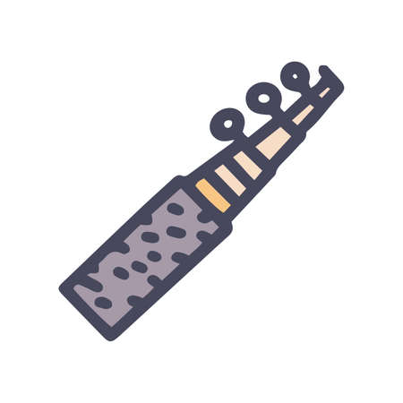 fishing rod color vector doodle simple iconのイラスト素材