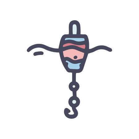 fishing hook float color vector doodle simple iconのイラスト素材