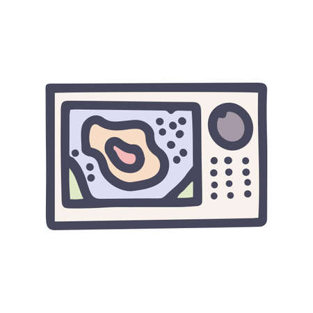 fishing sonar color vector doodle simple iconのイラスト素材