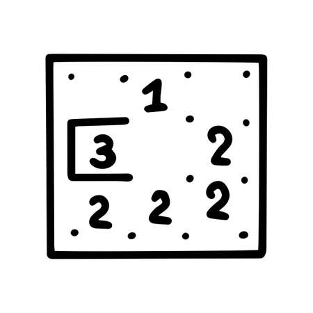 turning fences puzzle line vector doodle simple iconのイラスト素材