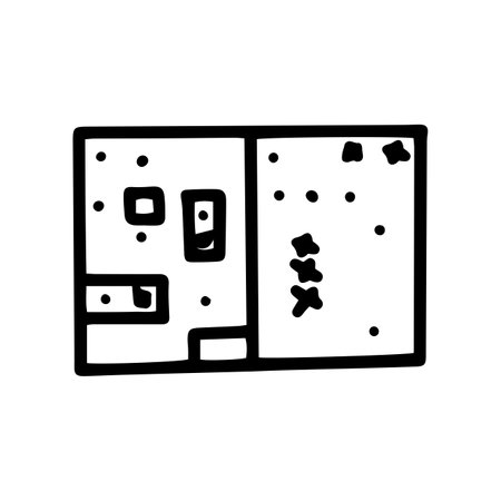 sea battle game line vector doodle simple iconのイラスト素材