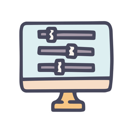 website settings color vector doodle simple iconのイラスト素材