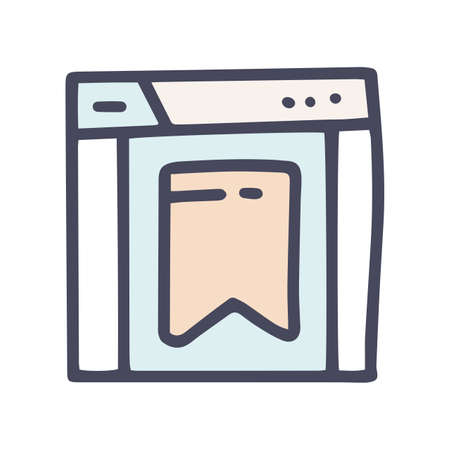 web bookmarks color vector doodle simple iconのイラスト素材