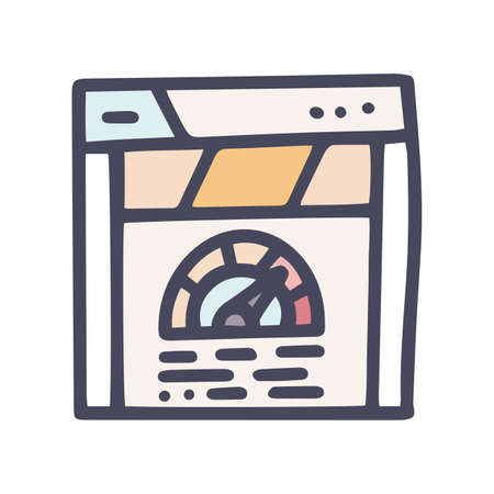 website load speed color vector doodle simple iconのイラスト素材