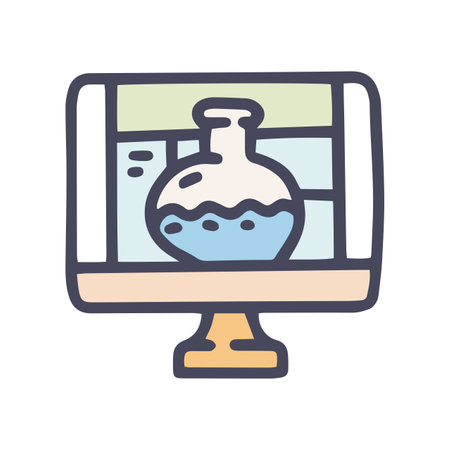 seo laboratory color vector doodle simple iconのイラスト素材