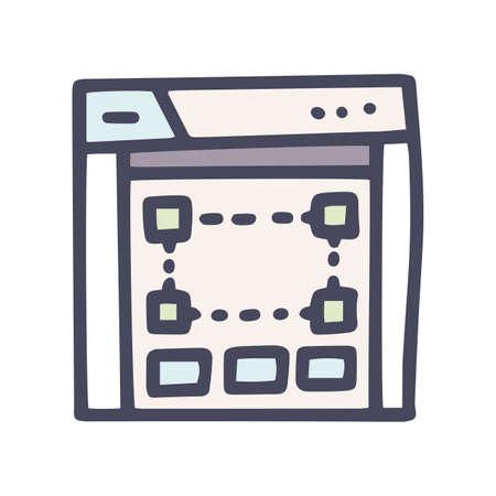 website builder color vector doodle simple iconのイラスト素材