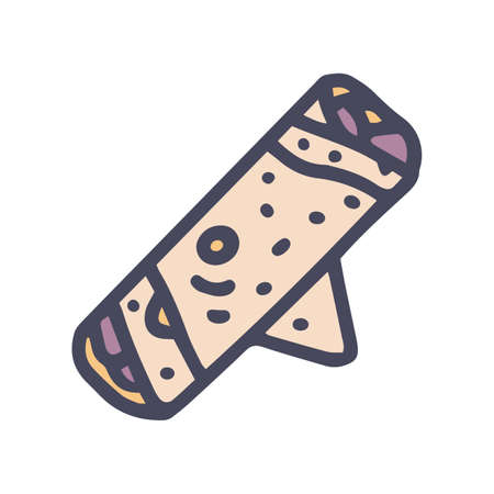 taquitos color vector doodle simple icon designのイラスト素材