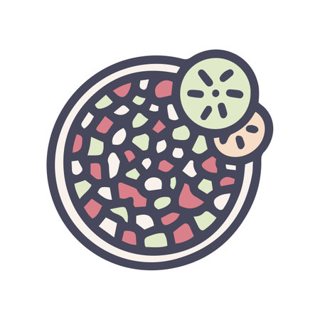 pico de gallo color vector doodle simple iconのイラスト素材